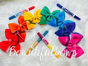 Back to school crayon bows