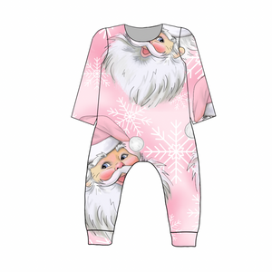 Ollie romper pink Santa